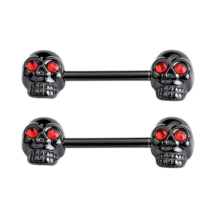 Gothic Skull Nipple Rings for Women Punk Skeleton Industrial Nipplerings Nipple Piercing Barbell Nipple Shield Studs Industrial Barbell Earrings Halloween Body Jewelry