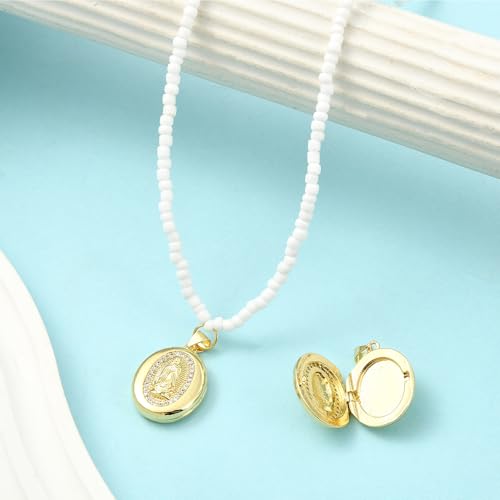 Mary Photo Locket Charms for Jewelry Making Brass Frame Charms Memorial Bracelet Necklace Earring Keychain - style: Oval