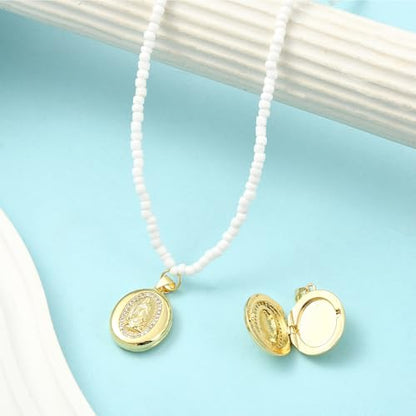 Mary Photo Locket Charms for Jewelry Making Brass Frame Charms Memorial Bracelet Necklace Earring Keychain - style: Oval