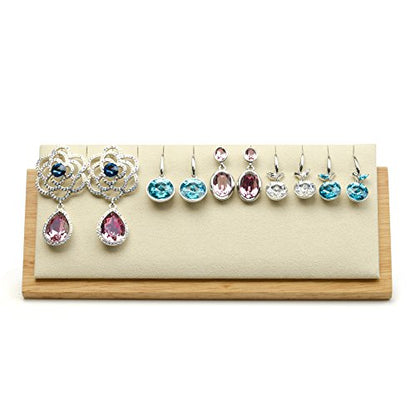 Oirlv Solid Wood Jewelry Display Stand Necklace Pendant Earring Showcase Organizer Triangular Plane Display(Creamy-white) - color: Creamy-white Triangular Jewelry Display Stand