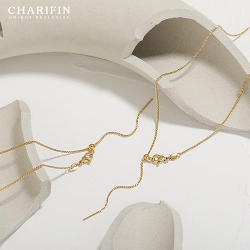 Woman necklace titanium steel hypoallergenic 1mm box chain Y-shaped pendant necklace adjustable Gold plating necklace for women