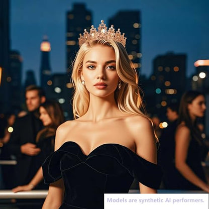 Kamirola - Queen Crown and Tiaras Princess Crown for Women Crystal Headbands for Bridal, Princess for Wedding and Party - color: Gold(light)
