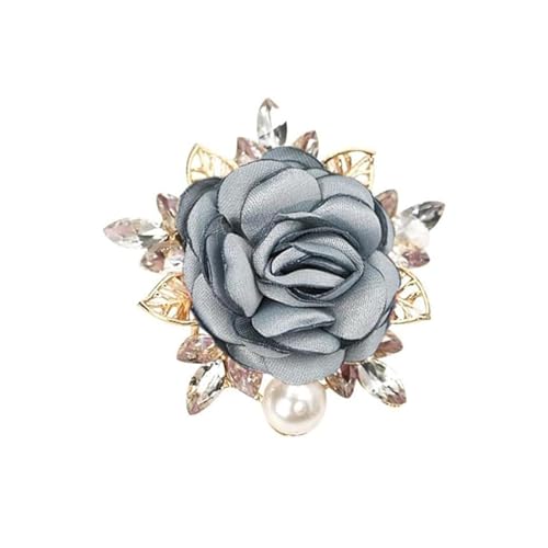 Rose Flower Brooch for Women Large Flower Brooch Elegant Pearl Brooches Handmade Crystal Pearl Pins Fabric Floral Lapel Pin Christmas Valentine's Day Dress Suit Accessories - color: otherB