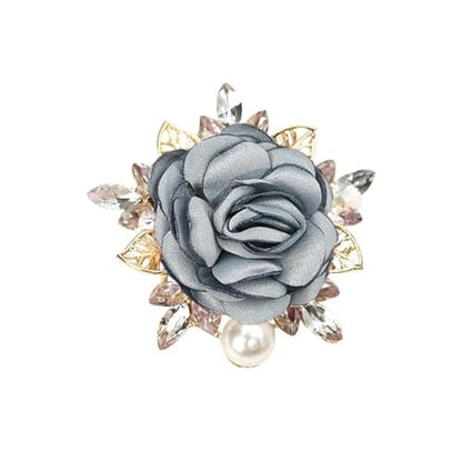 Rose Flower Brooch for Women Large Flower Brooch Elegant Pearl Brooches Handmade Crystal Pearl Pins Fabric Floral Lapel Pin Christmas Valentine's Day Dress Suit Accessories - color: otherB