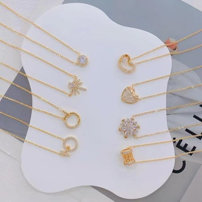 Gold Plated Pendant Necklaces for Women Cubic Zirconia Accent 18 Inch Adjustable Chain Hypoallergenic Gift for Wife Mom Birthday Valentines Day - style: Infinity letters