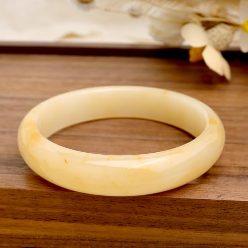 Chunky Resin Wide Bangle Bracelets for Women, Trendy Statement Minimalist Acrylic Bracelet Prom Holiday Jewelry Gift - color: Beige