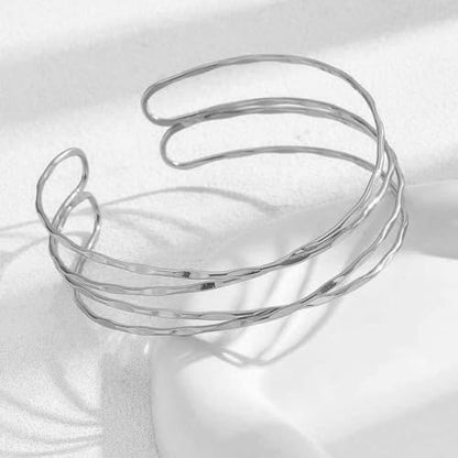 Harry and Henry Arm Cuff Gold Upper Arm Jewelry for Women Adjustable Open Cuff Bangle Bracelets Armband Jewelry Summer Outfits for Women 2026 - color: A:Silver Arm Cuff