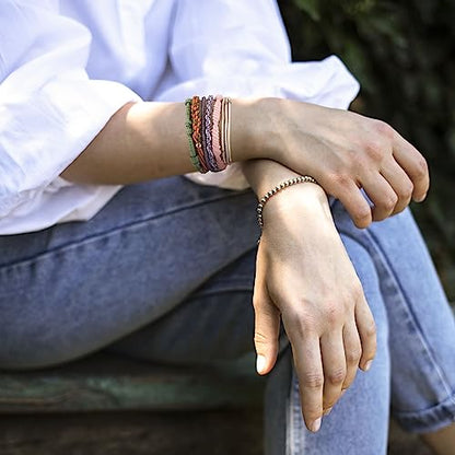20 Boho Hair Ties in 5 Styles, 10 Colors - Cute Bracelets for Thin and Thick Hair, No Damage Elastics - color: A-Boho
