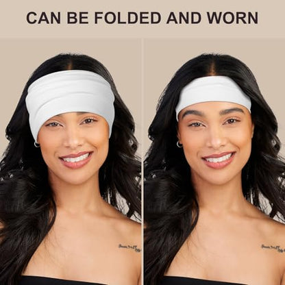 DiyJibb Headbands for Women, 7PCS Wide Cloth Hair Bands for Workout, Yoga, Skincare & Daily Wear, Soft & Stretchy - color: Black, white, dark gray, light gray