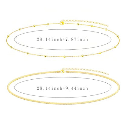 NEWITIN 4 Pieces Waist Chain for Women Gold Plated Adjustable Belly Chain Dainty Layered Summer Beach Body Chains Sexy Bikini Body Chains Jewelry Accessories for Women - color: 4 Pieces Gold Silver Classic