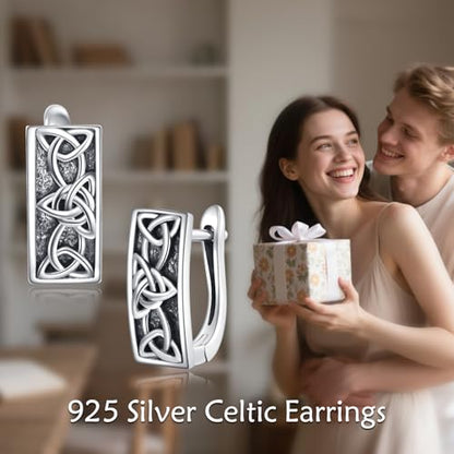 Blue Evil Eye/Celtic/Owl/Moonstone/Paw Print/Cubic Zirconia Hoop Earrings for Women 925 Sterling Silver Women Earrings Jewelry - style: Celtic