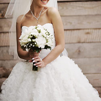 Jewelry Set for Women, Cubic Zirconia Necklace Dangle Earrings & Bracelet Jewelry Set for Bride Bridesmaid Wedding Engagement Prom Party - style: Silver-Necklace+Bracelet+Earrings