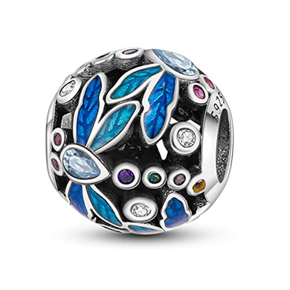 MULA 925 Sterling Silver Charms for Bracelets and Necklace Family Pendants | Airplane Travel Dangle Beads Family Tree Jewelry Charms for Women - color: Dragonfly Charm