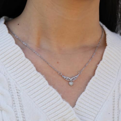 RZKING Silvery Necklace for Women, Gifts for Friend Mom Daughter Teacher - style: Angel Wing