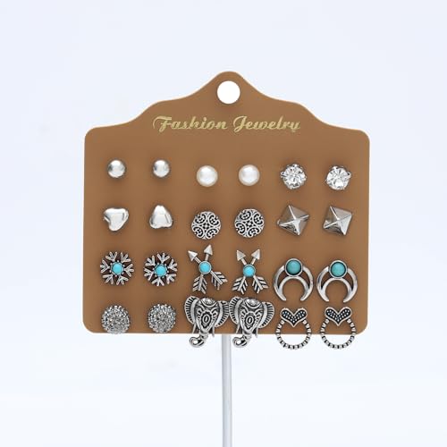 NEWITIN 69 Pieces Gold Jewelry Set for Women Fashion Costume Jewelry Gold Plated Necklace Bracelet Earrings Set for Women - color: Turquoise Jewelry Set