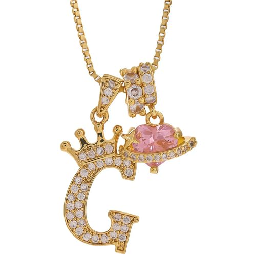 18K Gold & Silver Plated Initial Necklaces for Women - color: G-Gold