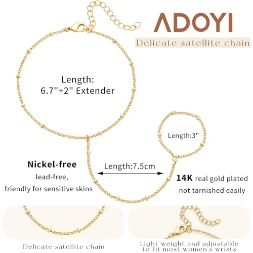 Gold Bracelets for Women, 14K Gold Plated Stackable Bracelet Stack Set Adjustable Charm Paperclip Chain Cuban Link Layered Waterproof Jewelry Sets Gifts for Womens 6.5 Inch - color: Gold Style C