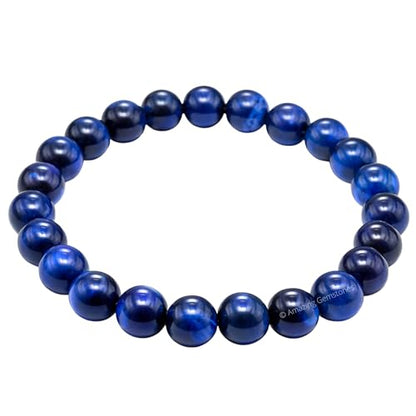 Amazing Gemstone Blue Cats Eye Crystal Bracelet for Women Men's Gifts - Protection Healing Crystal Bracelet - 8mm Gemstone Beaded Stretchable Bracelet Pulseras Para Hombres Mujer Stocking Stuffers Mothers Day Gift - color: Blue Cat's Eye