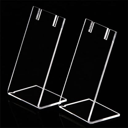 4 Pcs Clear Acrylic Jewelry Display Stands Single Pair Earring Holders L Shape Necklace Display Racks Small Ear Stud Organizer