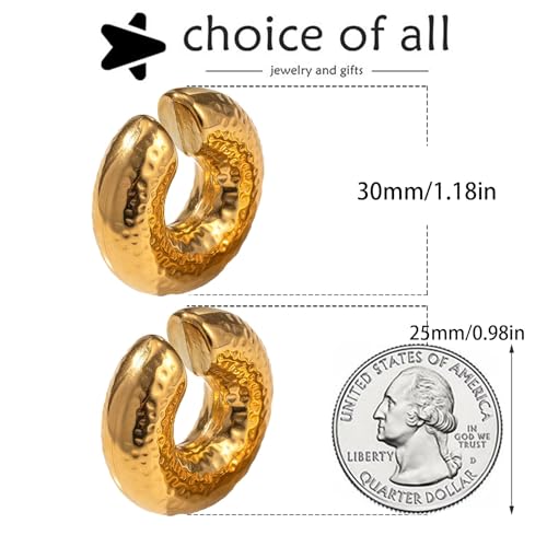 Gold Plated Ear Cuff Earrings for Women Non Piercing - Hypoallergenic Ear Cuffs Silver/Gold Non Tarnish Clip on Cartilage Earrings Fake Earring Set - color: A8:ear cuff