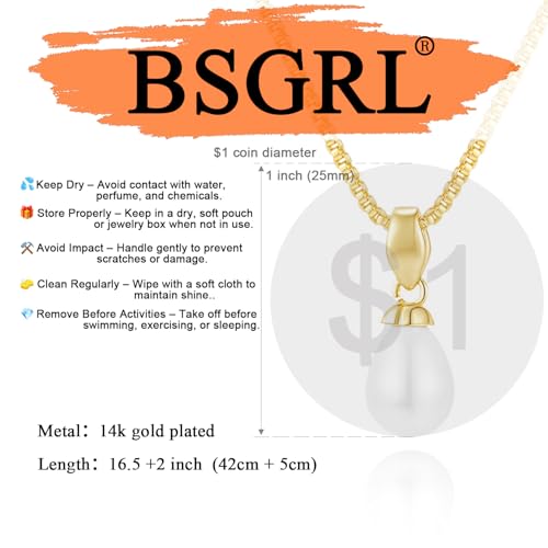 Pearl Necklace for Women- 14K Gold-plated/White Gold-plated Dainty Pearl Necklace for Women - color: Gold CZ pearl 370