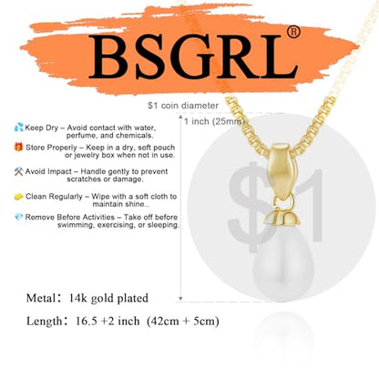 Pearl Necklace for Women- 14K Gold-plated/White Gold-plated Dainty Pearl Necklace for Women - color: Gold CZ pearl 370