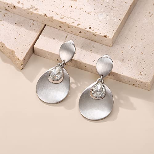FANZE 2-3 Pairs Clip on Earrings Drop Earrings Set,Big Matte Gold Earrings Statement Earrings Jewelry Gift for Women - color: set-14