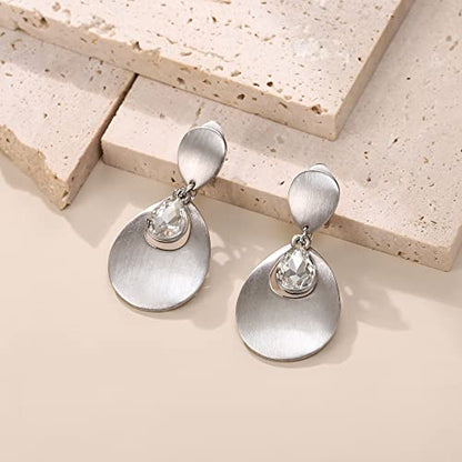 FANZE 2-3 Pairs Clip on Earrings Drop Earrings Set,Big Matte Gold Earrings Statement Earrings Jewelry Gift for Women - color: set-14