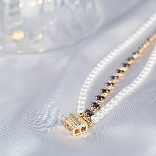 18K Gold Plated Faux Pearl Beaded Bracelet for Women | Vintage Design No Tarnish Finish Gift Box for Birthdays Weddings Anniversaries and Everyday Wear