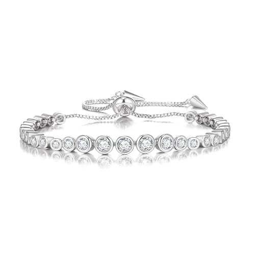 FANZE Gold Plated Cubic Zirconia Tennis Bracelets for Women Dainty Trendy Adjustable Bracelet Jewelry Gift for Ladies Wedding Mother Birthday Anniversary - style: Style 3