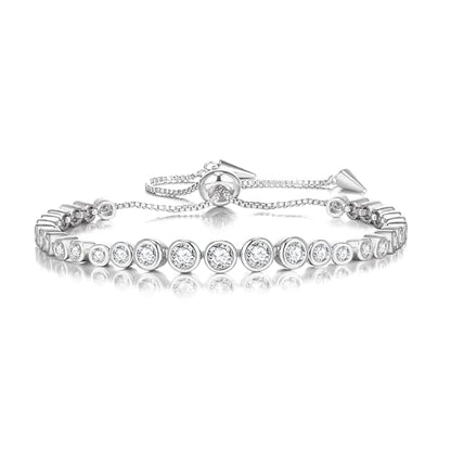 FANZE Gold Plated Cubic Zirconia Tennis Bracelets for Women Dainty Trendy Adjustable Bracelet Jewelry Gift for Ladies Wedding Mother Birthday Anniversary - style: Style 3