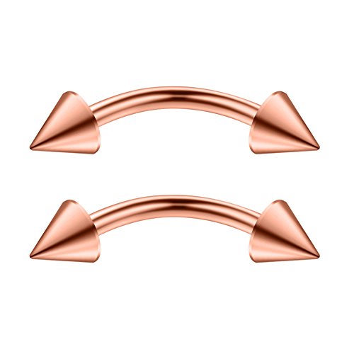 Ruifan 12PCS 14G Surgical Steel Eyebrow Ear Navel Belly Lip Ring Body Piercing Jewelry - style: 12mm w Spikes