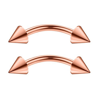 Ruifan 12PCS 14G Surgical Steel Eyebrow Ear Navel Belly Lip Ring Body Piercing Jewelry - style: 12mm w Spikes