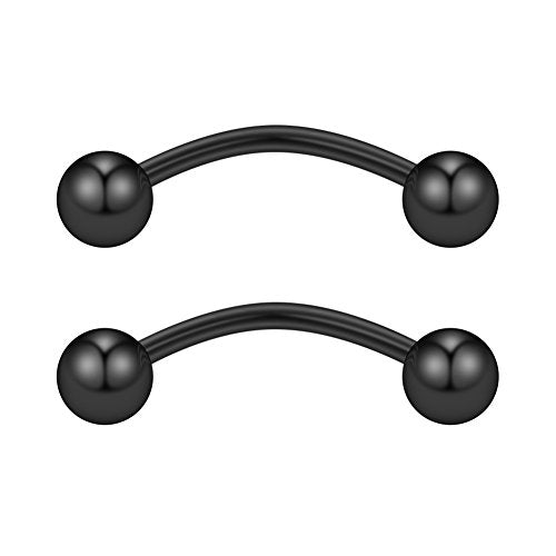 Ruifan 12pcs Surgical Steel Tiny Curved Eyebrow Ear Navel Belly Lip Ring Barbell Piercing Jewelry 20g 6mm/8mm/10mm - style: 12PCS - 20G 3/8" w Balls