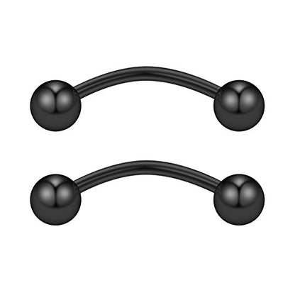 Ruifan 12pcs Surgical Steel Tiny Curved Eyebrow Ear Navel Belly Lip Ring Barbell Piercing Jewelry 20g 6mm/8mm/10mm - style: 12PCS - 20G 3/8" w Balls