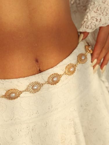 3PCS Gold Waist Chain for Women, Boho Layered 14K Gold Plated Belly Belt Chains Beach Waist Beads Chain, Body Chain for Women Summer Jewelrys Set - style: gd-belt chain