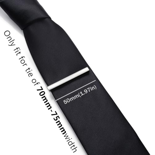 HONEY BEAR 5cm/5.4cm/6cm Mens Tie Clip Bar for Normal Size Steel Business Wedding Gift 1.97"/2.12"/2.36" - style: 5cm Shinny Silver