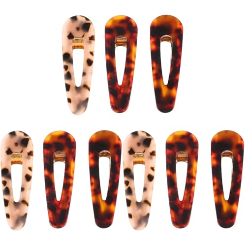 Housoutil 9Pcs Water Drop Hair Clips 2.75 Inch Acrylic Bobby Pins Stylish Hair Side Clips for Women Girls Daily Wear and Special Occasion Accessories - color: Assorted Color 1x3pcs