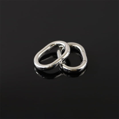 1Pc Oval Spring Clasps Clips Connector Rings for Keychain DIY Crafts (Silver-I) - color: Silver-I