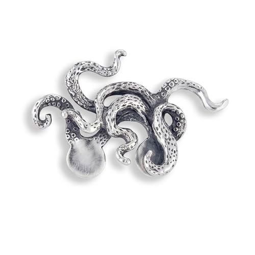 Alligator Octopus Pocket Brooch for Men Vintage Suit Pocket Animal Unisex Brooches Clothes Accessories for Wedding Birthday - style: Octopus