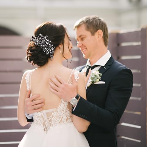 Wedding hair accessories, Bridal for piece, brides headpiece, Bride comb（Black） - color: Black