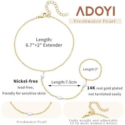 Gold Bracelets for Women, 14K Gold Plated Stackable Bracelet Stack Set Adjustable Charm Paperclip Chain Cuban Link Layered Waterproof Jewelry Sets Gifts for Womens 6.5 Inch - color: Gold Style F