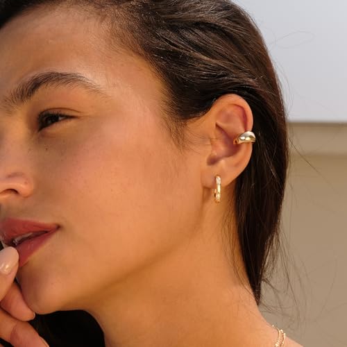 Cubic Zirconia Huggie Earrings 14k Gold Plated Tiny Earrings Small Huggie Hoop Earrings Simple Lightweight Hoops Gift for Women - color: flower cz hoop