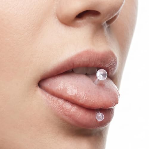 8 Pcs 14G Clear Acrylic Tongue Rings 14mm 16mm 19mm 22mm | Clear Acrylic Plastic Nipple Rings ， Plastic Nipple Piercings