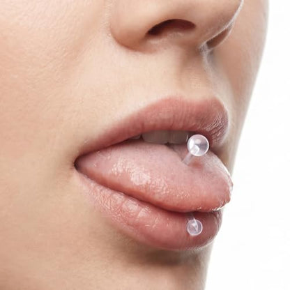 8 Pcs 14G Clear Acrylic Tongue Rings 14mm 16mm 19mm 22mm | Clear Acrylic Plastic Nipple Rings ， Plastic Nipple Piercings