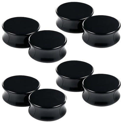 6G-30mm Solid Acrylic Black Gauges for Ear lightweight Tunnels Double Flared Saddle Ear Plugs Tunnels Earrings for Women Men - color: 18mm = 11/16 inch