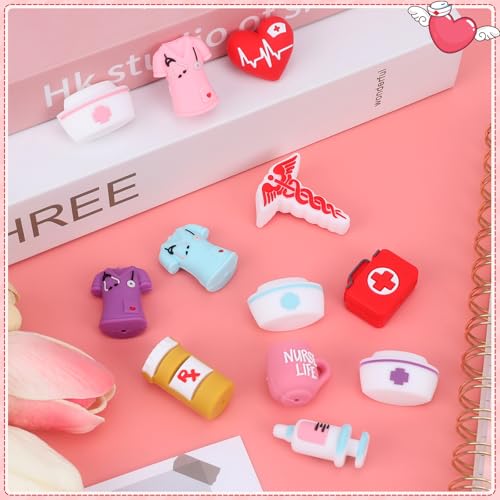 12PCS 3D Nurse Silicone Focal Beads for Pens - color: 3D Nurse
