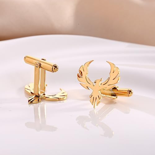 Stainless Steel Cutout Animals Phoenix Cufflinks For Mens