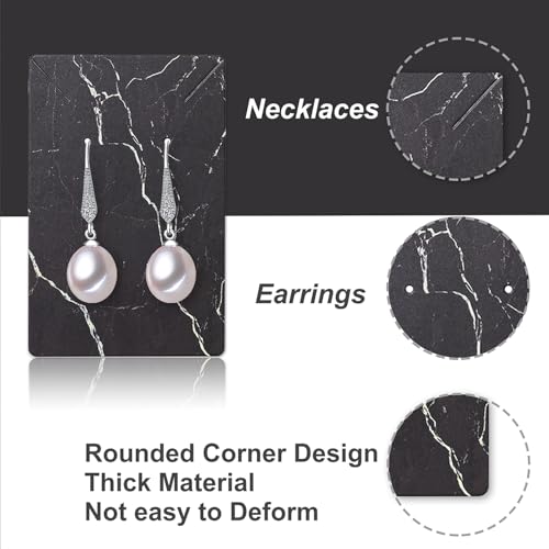 Earring Cards, Set Jewelry Making Supplies with 100 Pcs Earring Holder Cards 200 Pcs Earring Backs and 100 Jewelry Packaging for Earrings Necklace Jewelry Display, Bags 3.5x2.4 Inches (Marble Black) - color: Black Marble Pattern