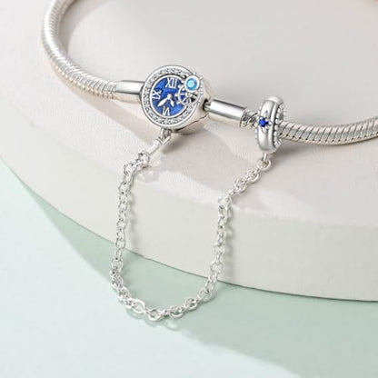 KUNSIR 925 Sterling Silver Snake Chain Bracelet with Safety Chain Charm Bracelets for Women Teen - style: PAB038